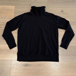 Z By ZELLA Black Funnel Cowl Neck Long Sleeve Pullover Cotton Sweatshirt Size‎ S